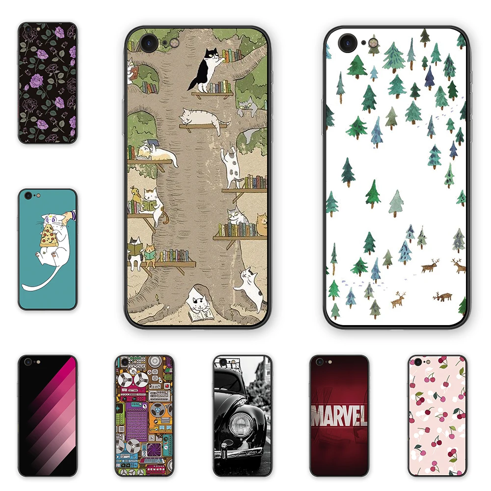 Модный мягкий чехол с цветами для телефона s iphone 7 Забавный животный Marvel аниме