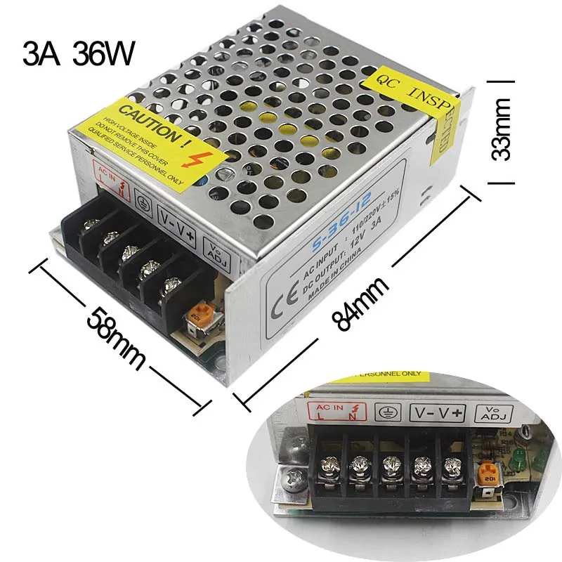 DC12V Питание Светодиодный драйвер Трансформатор 1.25A 2A 3A 5A 6.5A 10A 15A 20A 25A 30A 33A адаптер переключатель для светодиодный полосы лампа светильник