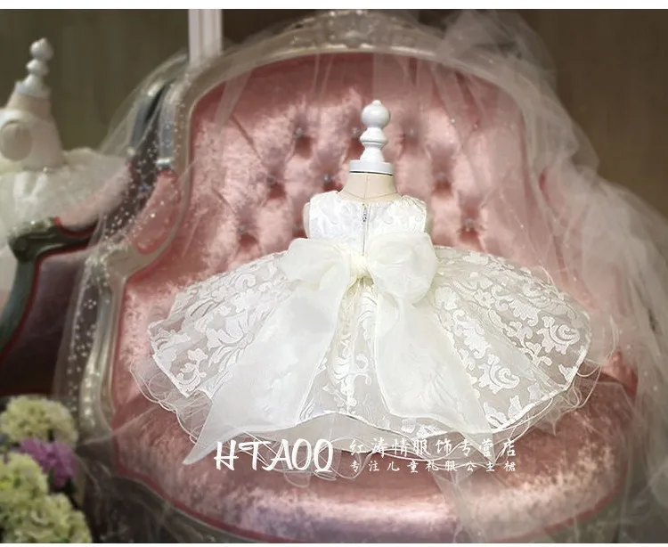 Высококачественное платье для крещения малышей и девочек белое принцессы с