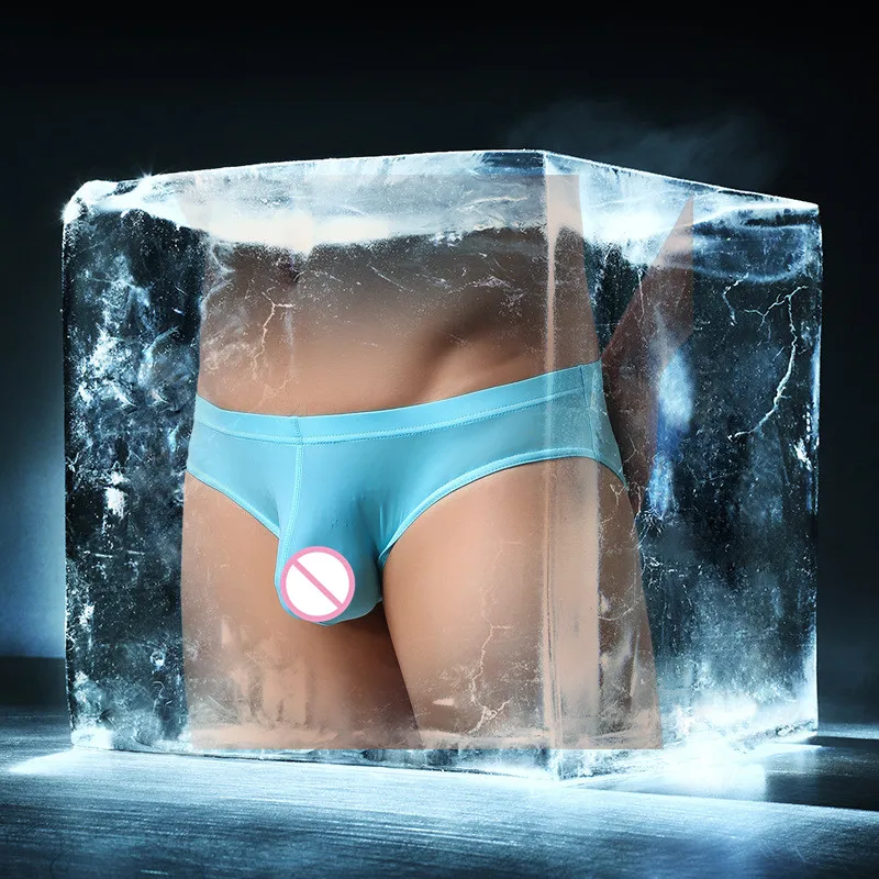 Мужские трусики коккон из ледяного шелка бесшовные ультратонкие дышащие мужские