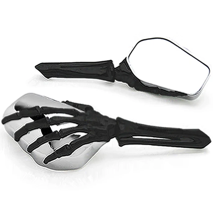 

Free Shipping Black/Chrome Skeleton Hand Motorcycle Mirrors For Kawasaki VN Vulcan Classic Drifter 800
