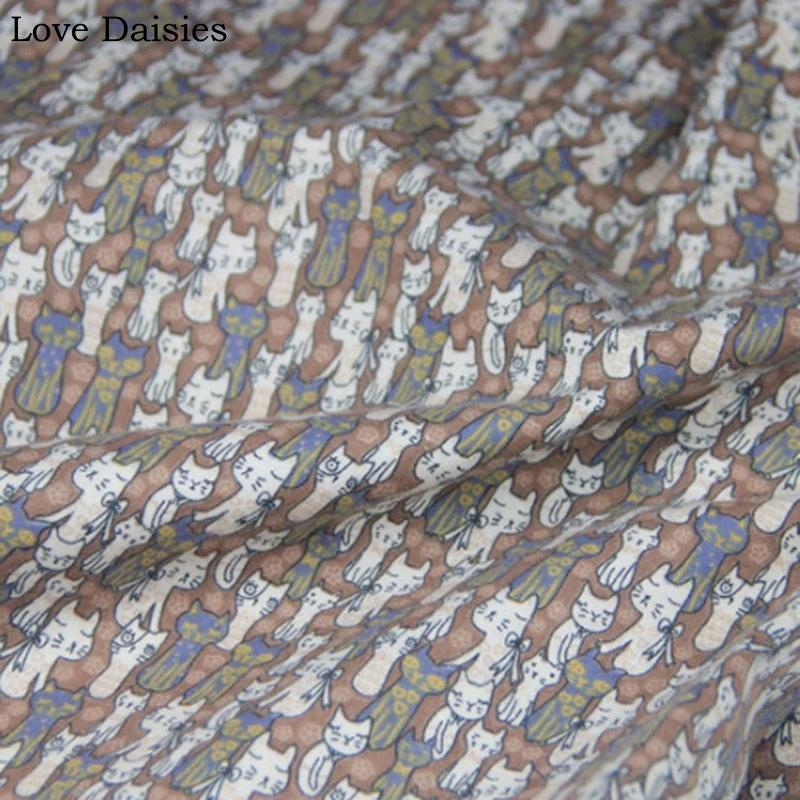 100% хлопок простой матовый милый коричневый с синим белым котом s мягкая удобная