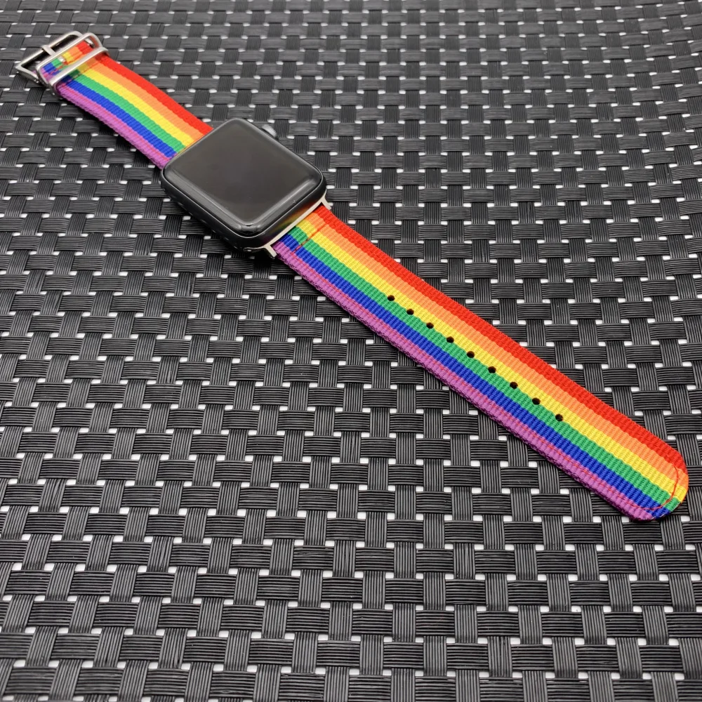 Ремешок нейлоновый в виде радужного флага для Apple Watch Sport Band 38 мм 42 iWatch 40 44 Series 1 2 3 4 5