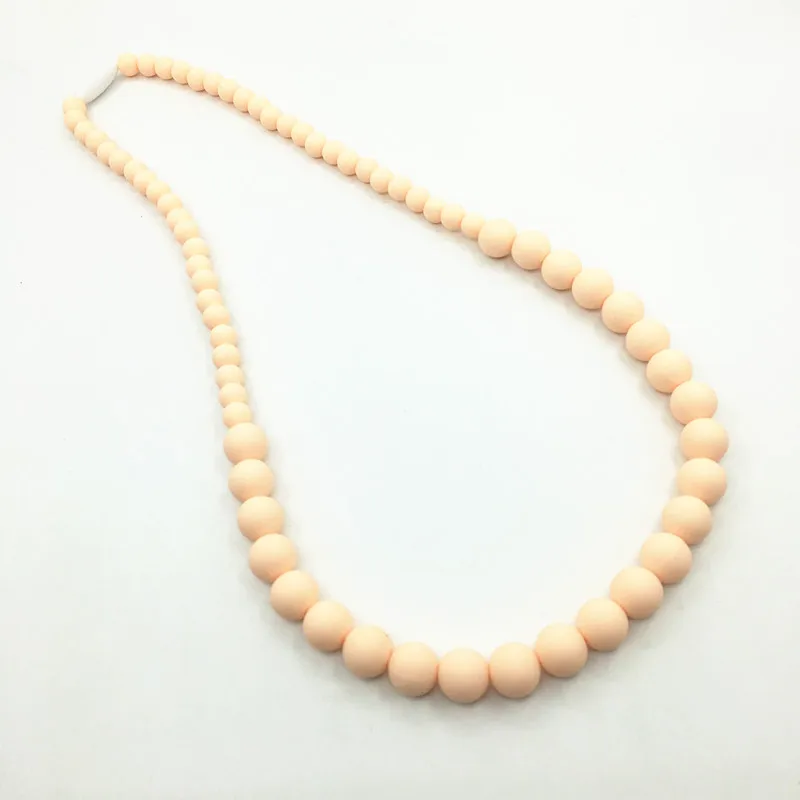 FDA одобренные силиконовые жевательные ожерелья с жевательными бусинами для мамы Прорезыватель для зубов для малышей силиконовый браслет бусины
