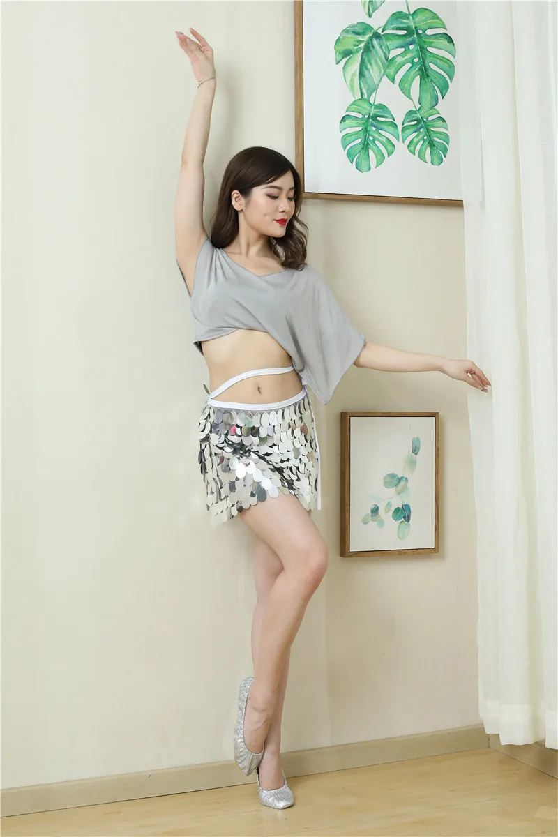 Hip Scarf Belly Dance Belt Sequins Waist Chain for Bellydance Accessories Practice Wear Shinning Women Short Wrap Skirt Oriental