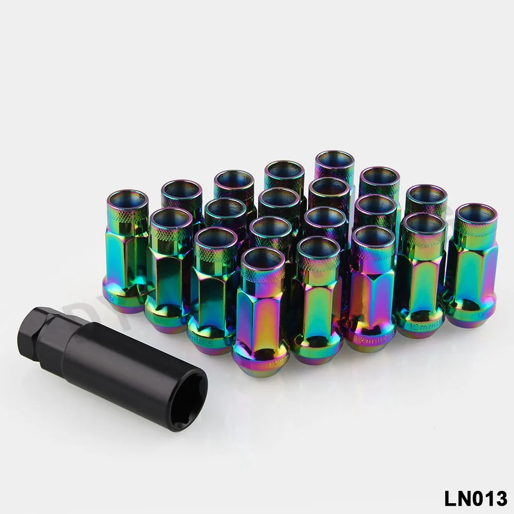 Муки SR48 гайки 12X1,5 1,5 ЖЕЛУДЬ RIM удлиненный открытый конец LN013 - Название цвета: NECHROME