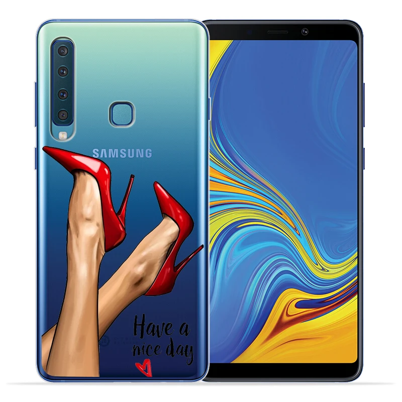 Модный чехол на высоком каблуке для девушек Samsung A9 2018 мягкий из ТПУ A6 A7 A8 Plus A3 A5 2016