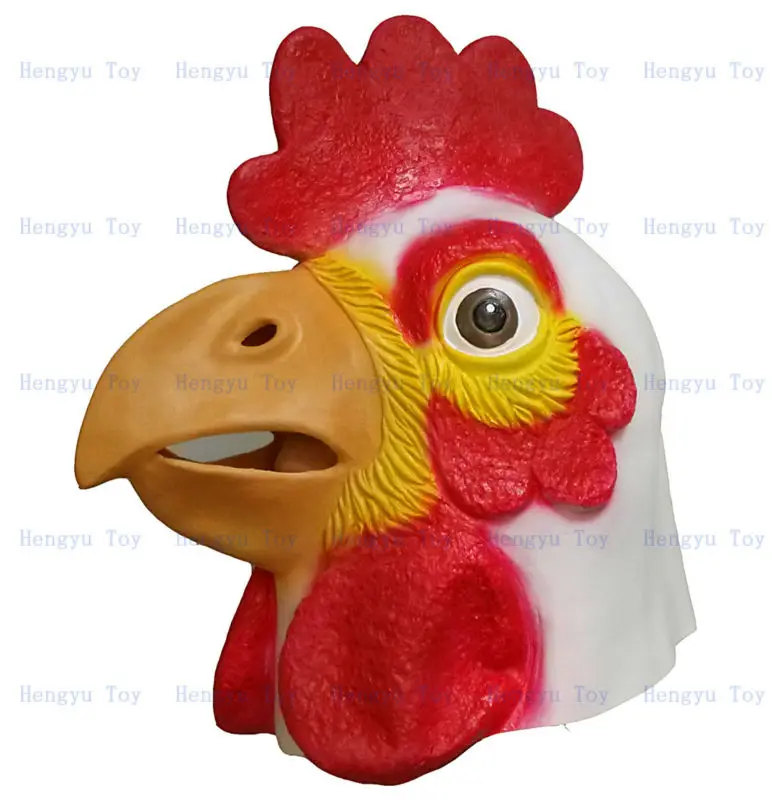 Adult Lovely masquerade Fancy dress Full Overhead Latex rooster Costume Accoutrements Deluxe Rooster | Дом и сад