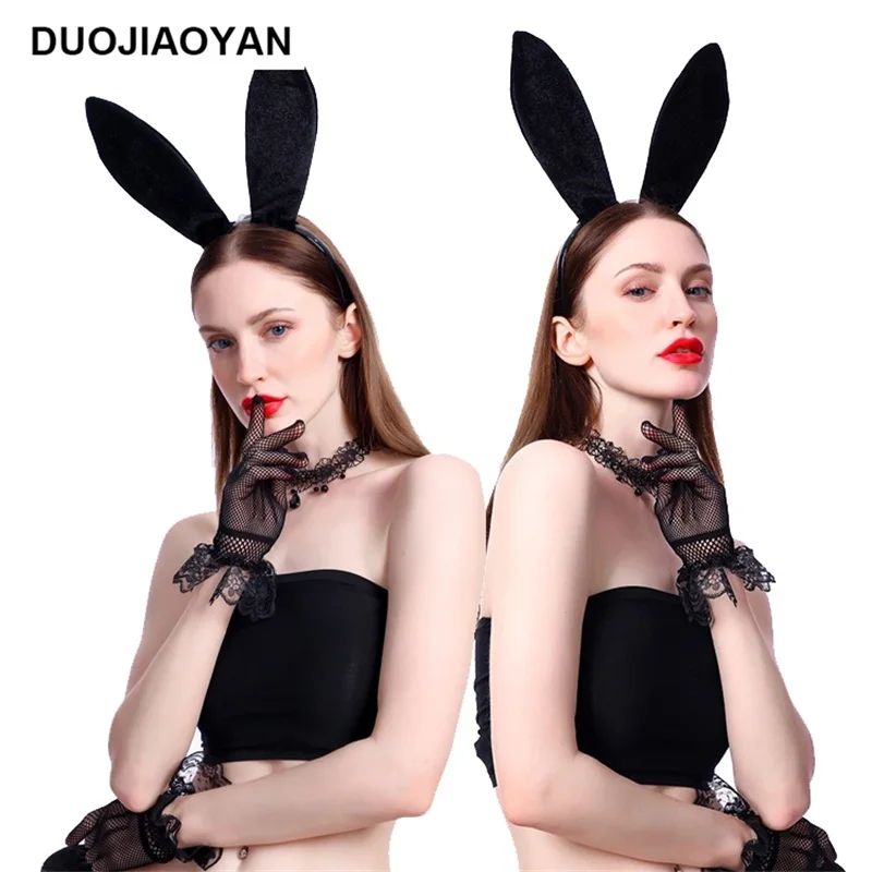 DUOJIAOYAN/сексуальные вечерние костюмы 3 шт. аксессуары повязка на голову с кроликом