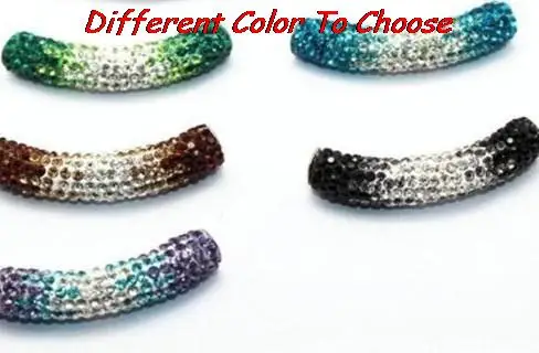 

30 pcs/lot 45cm new clay pave disco bead bracelet necklace gradient beads long bending Tube Bead making diy crystal