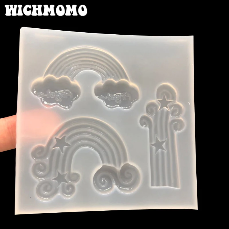 

2021 New 1PCS Rainbow Clouds Craft DIY Transparent UV Resin Liquid Silicone Combination Molds for Making Jewelry Accessories