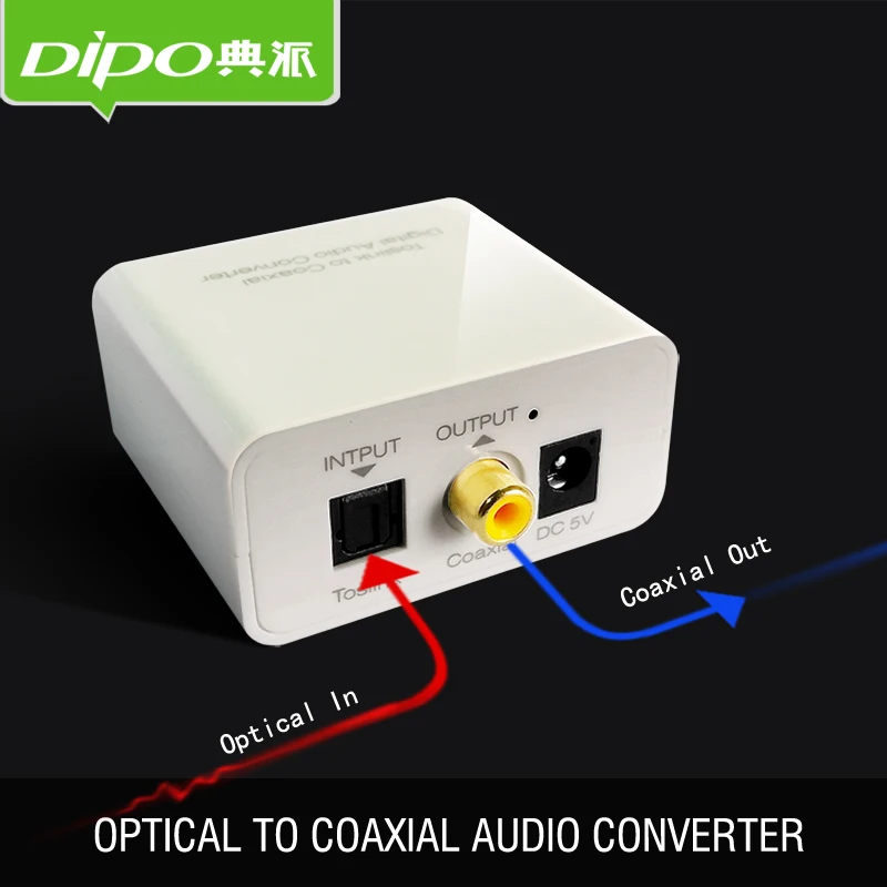 DIPO оптический SPDIF коаксиальный аудио конвертер Цифровой HIFI2.1/5 1/7 1 Toslink к coa/ТВ в