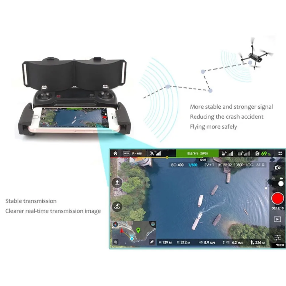 4в1 расширитель диапазона антенны + крышка объектива шасси бленда для DJI MAVIC AIR |
