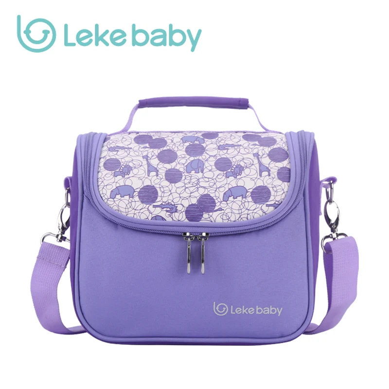 Lekebaby Fashion Mummy Maternity Nappy bag Brand Thermo Thermal Baby Bottle Holder Nursing Insulation Bag Baby Mother Handbag - Цвет: violet