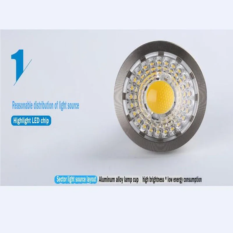 Светодиодный светильник MR16 GU10 E27 9W 12W 15W 20W 110V 85 265V точечная лампа диаметр Яркий