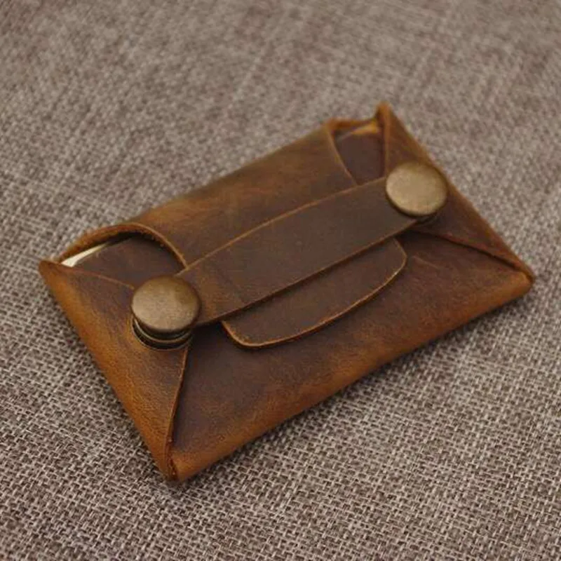 Маленький держатель для кредитных карт кошелек путешествий 100% натуральная кожа