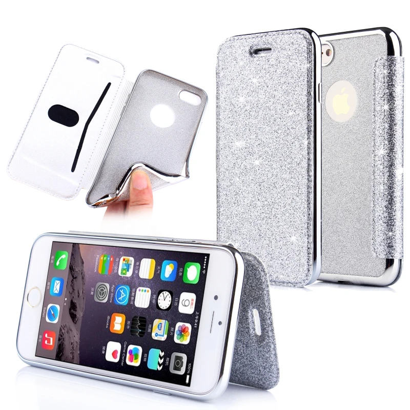 Glitter Slim Leather Wallet Flip Phone Cover For iPhone X XR XS MAX Case for iphone 7 8 6 6S Plus 5 5S SE Soft TPU Back |