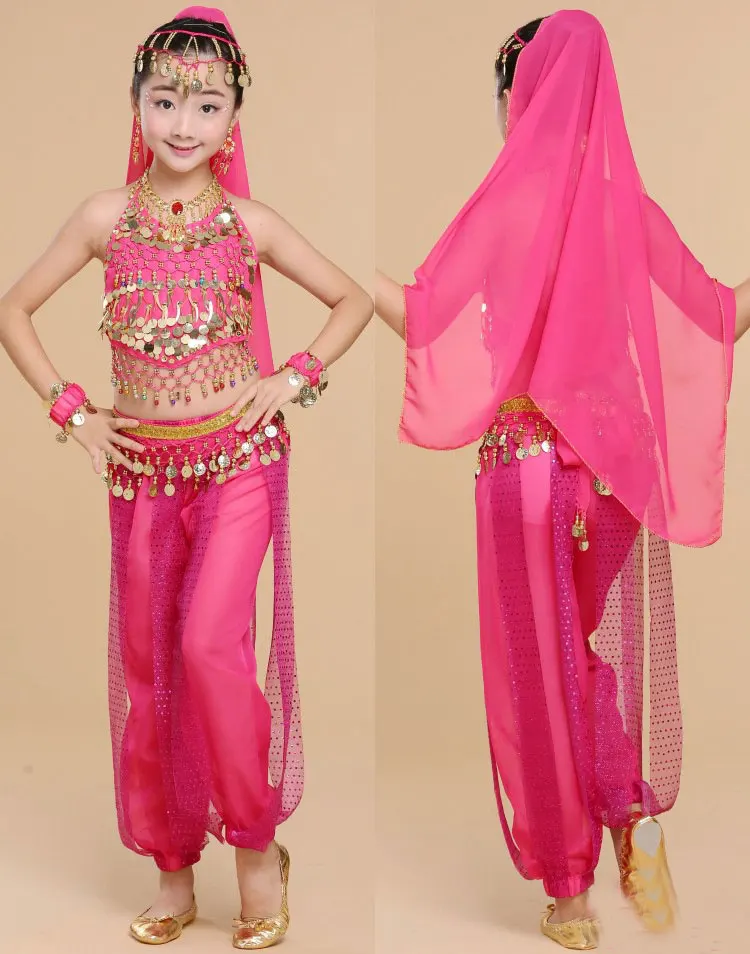 Детские костюмы для танца живота девочек комплект индийская одежда выступления