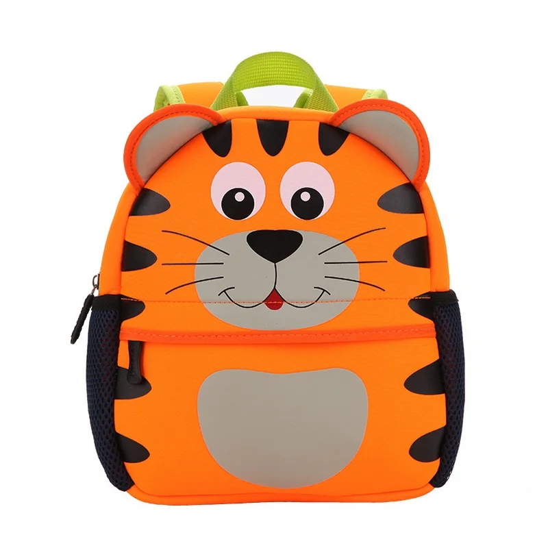 Tiger Детский рюкзак с 3D милым животным дизайном, неопреновый рюкзак для малышей, школьные сумки для детского сада, для девочек и мальчиков, мультяшный школьный ранец, жираф, сова - Цвет: Tiger