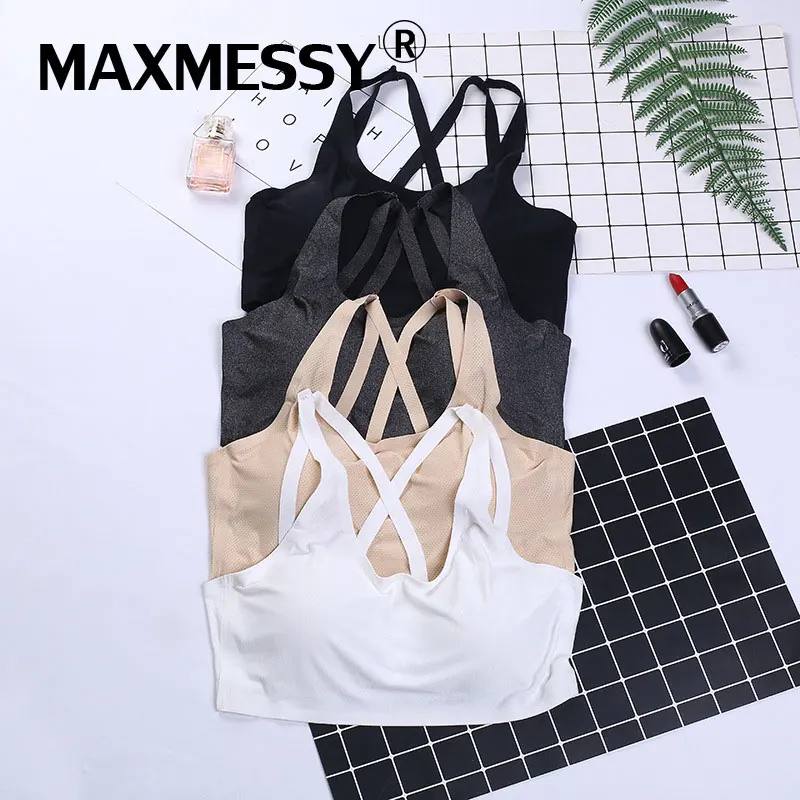 MAXMESSY Новый Йога бюстгальтер нижнее белье с ремешками Для женщин спортивные