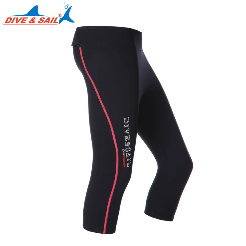 Red for Female DIVE& SAIL 1,5 мм неопрен Дайвинг шорты от Гидрокостюма капри брюки укороченные брюки зимние плавательные брюки для мужчин и женщин гребля дайвинг серфинг - Цвет: Red for Female