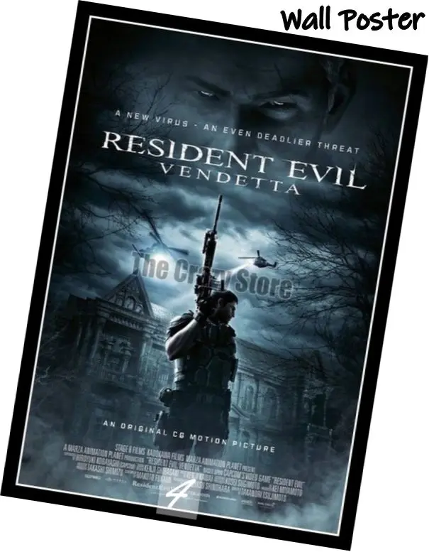 Resident Evil вендетта фильм Дом декоративной живописи белые Kraft Бумага Плакат 42X30