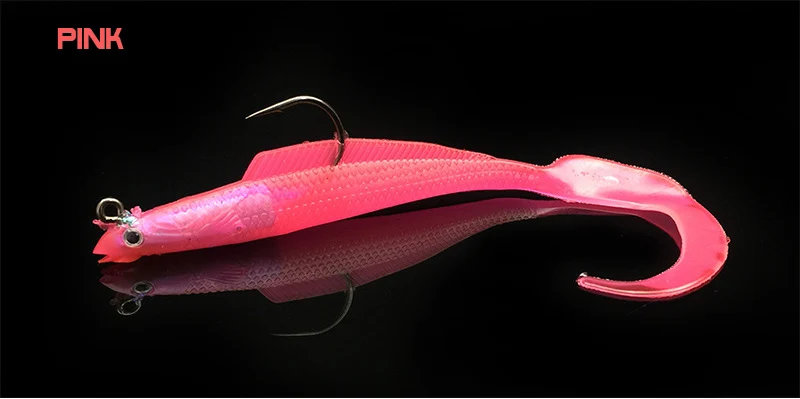 JACKFISH 12CM/8G Soft Lure Wobblers Artificial Silicone Bait Fishing Lure Sea Bass Carp Fishing Lead Spoon Jig Lures Tackle - Цвет: pink