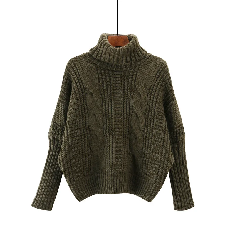 2019 Повседневный однотонный мохеровый свитер с высоким воротником плотный