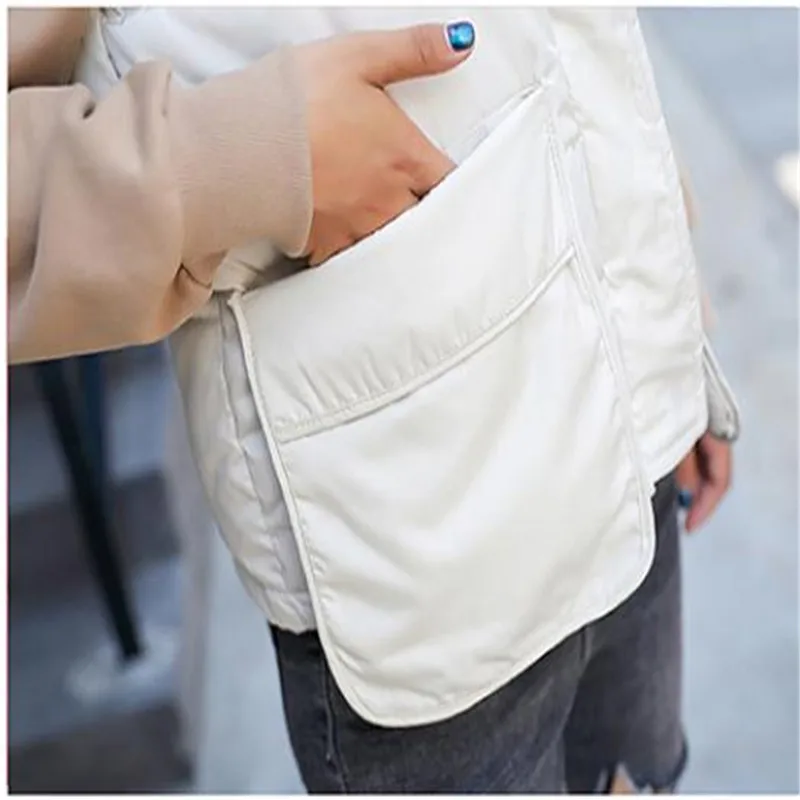 Осенне-зимний женский жилет 2018 Модный хлопковый короткий без рукавов с карманами