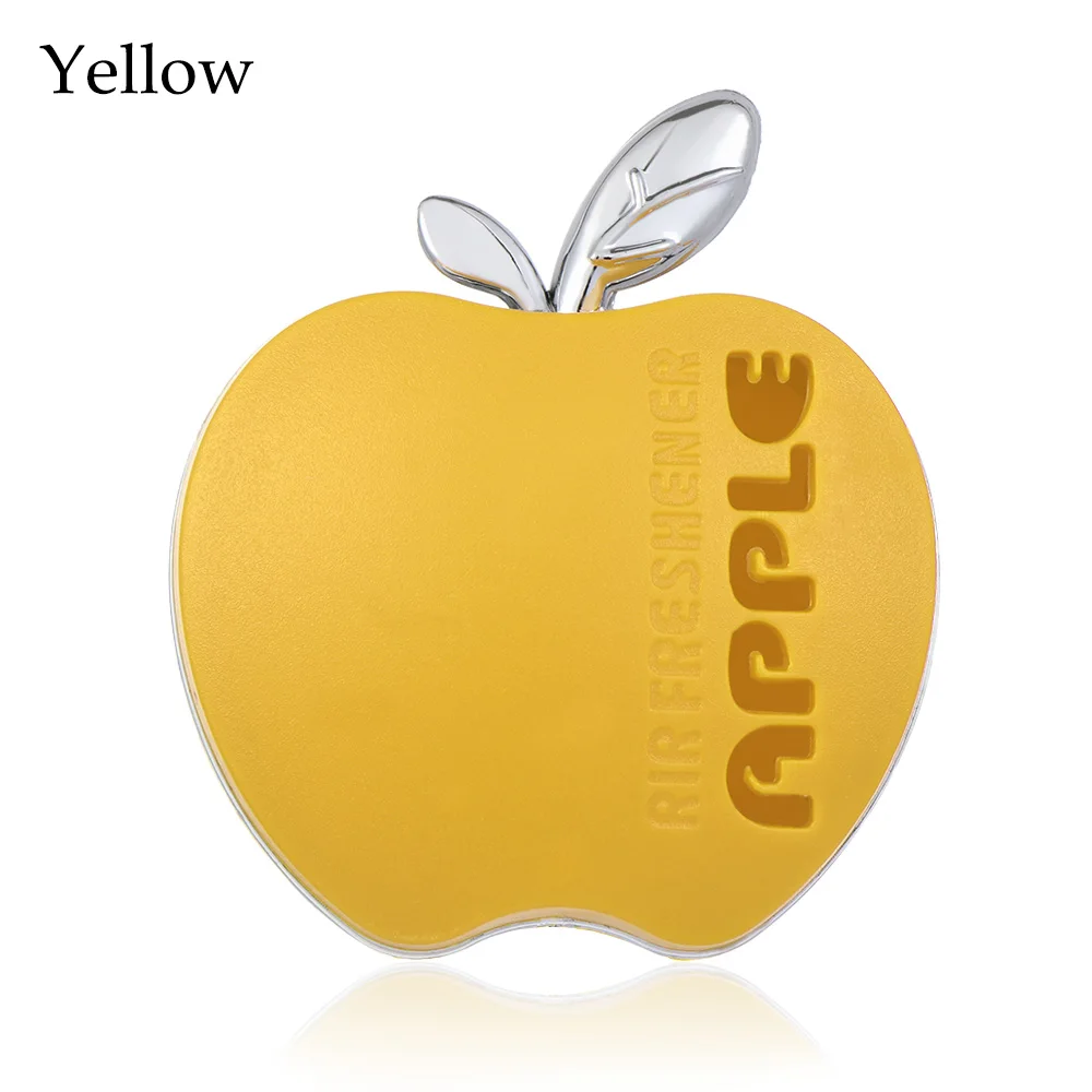Yellow 1 шт. милый автомобильный парфюм Apple, воздушный Зажим Для Освежителя с добавками, ароматом апельсина/лимона/яблока/лаванды, автомобильные аксессуары - Название цвета: Yellow
