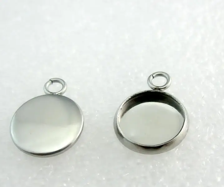 

20pcs/lot Stainless Steel Blank Bezel Tray Setting Silver Tone 6-25mm Round Cabochon Setting Fit DIY Charm Pendant Jewelry Make
