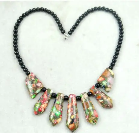 Groothandel mode Natuurlijke Mariene sedimentaire steen Handgemaakte Gem Sieraden Ketting|Шармы| |