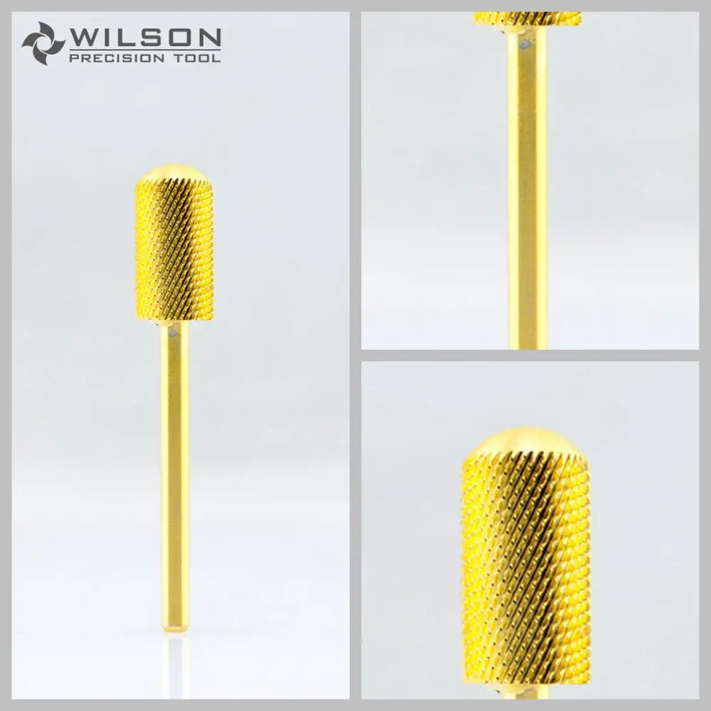 2 шт Большой цилиндр Гладкий верхний бит тонкий (F 1140057) золото WILSON Карбид ногтей