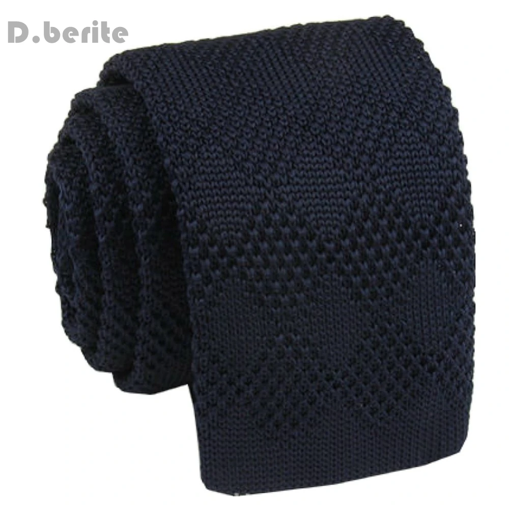 Men's Navy Blue Solid Plain Classical Knit Tie Slim Skinny Knitted Ties Groom Wedding Party Buniness Necktie ZZLD130 | Аксессуары