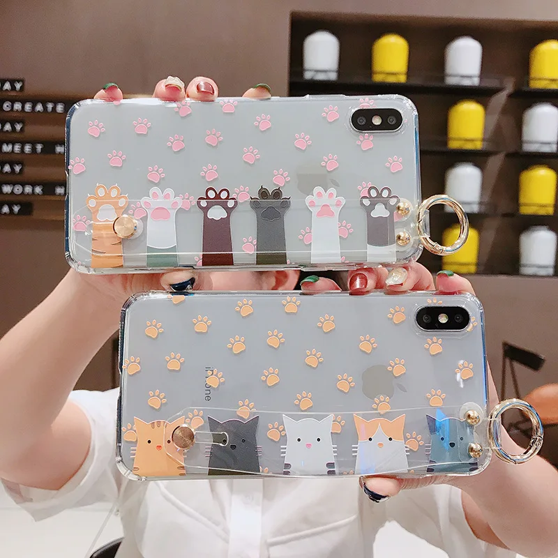 Модный милый чехол с кошачьей лапой для Iphone 6 6s 7 8 Plus X XR XS MAX задняя крышка