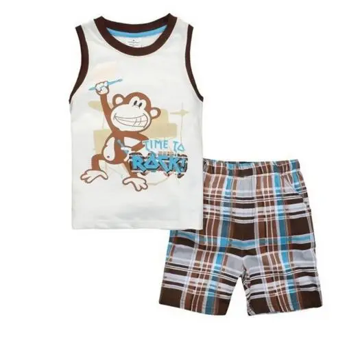 Новые летние пижамные костюмы для маленьких девочек жилет + шорты Детская Пижама