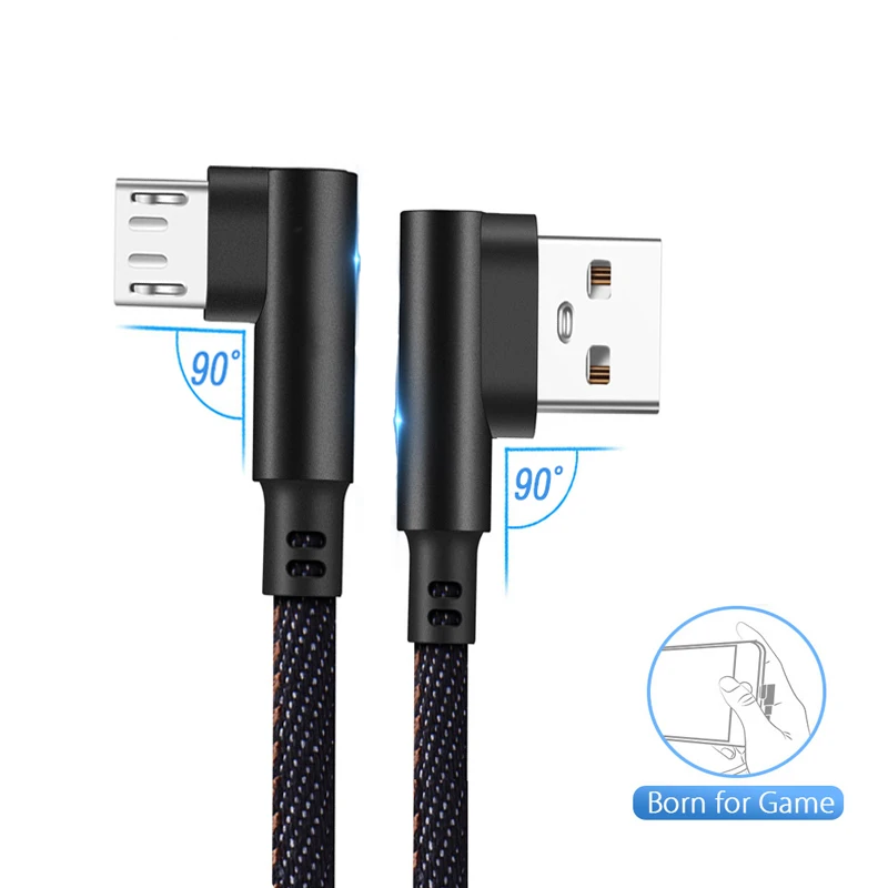 90 градусов кабель Denim Micro Usb Зарядное устройство 2 м зарядный для передачи данных
