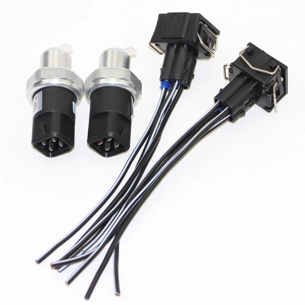 

2 Set Air Conditioning Pressure Sensor + Plug Connection Cable For VW Passat B5 A4 A6 Quattro A8 8D0 959 482 B 8D0959482B