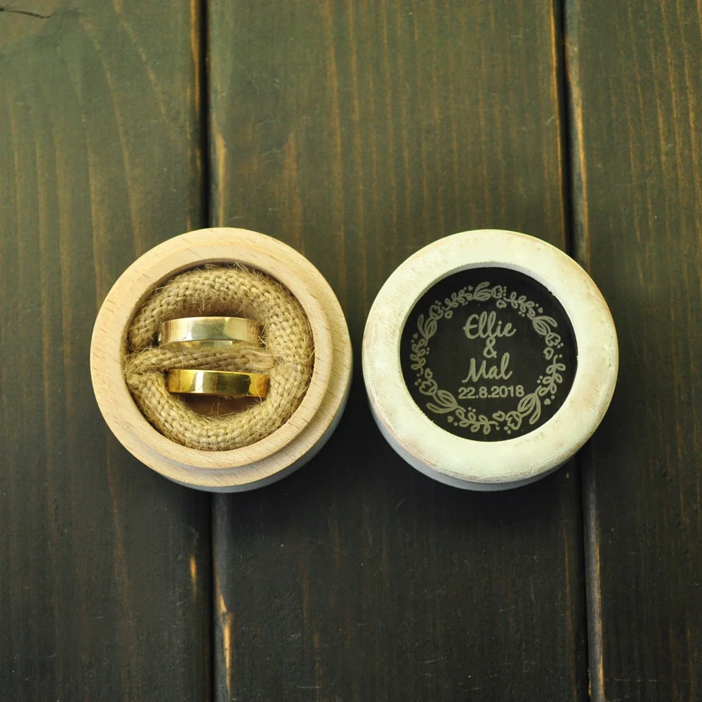 Деревянная коробка для обручальных колец свадебных на заказ носителя