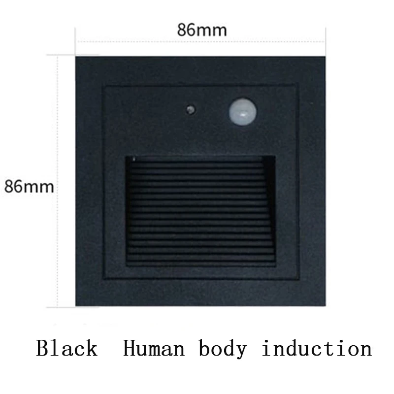 Black-sensor Водонепроницаемый светодиодный Сенсор наружное освещение для садовых дорожек лампа Whit IP65 Алюминий квадратные настенные светодиодные фонари для дома и сада для дорожек и улиц патио - Испускаемый цвет: Black-sensor