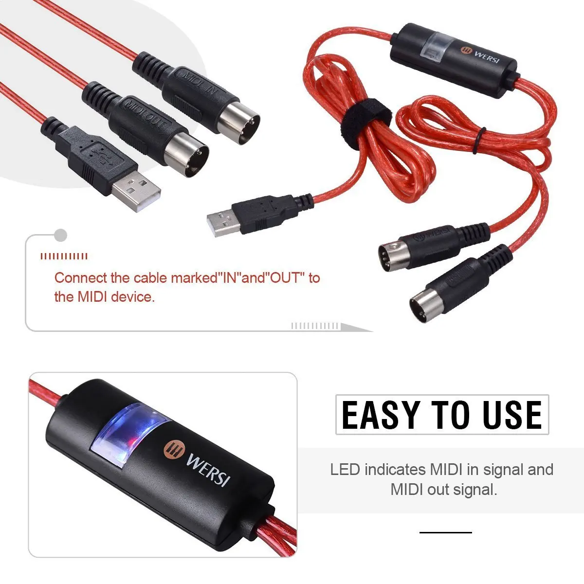 Профессиональный USB в выход MIDI кабель ПК/ноутбук/Mac на музыкальную клавиатуру