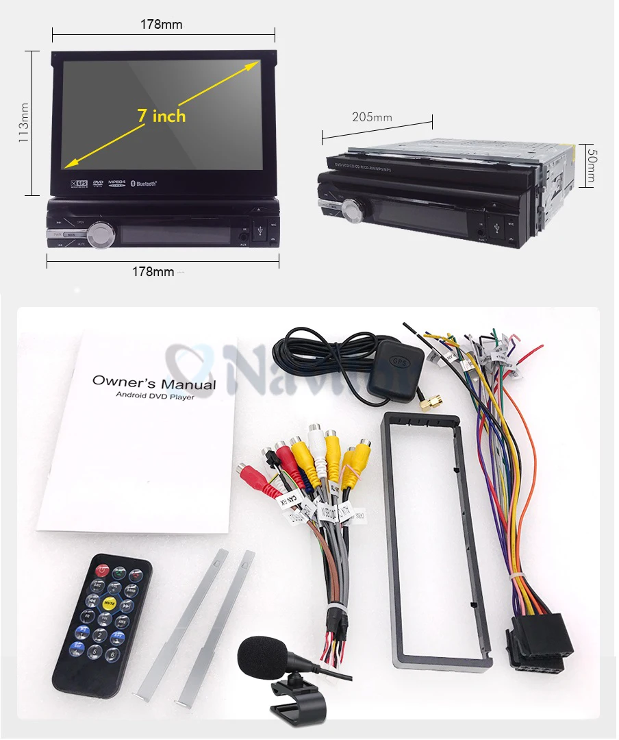 Универсальный 1 din Android 8 01 четырехъядерный автомобильный dvd плеер GPS Wifi BT Радио 2 Гб