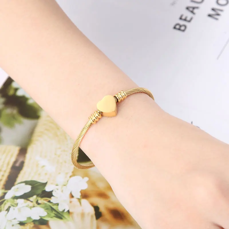 Женский браслет с сердечками armbanden voor vrouwen регулируемый из нержавеющей стали