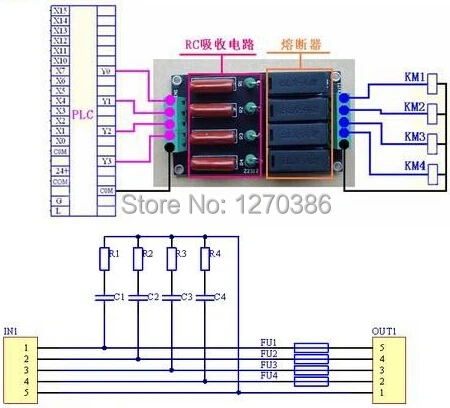

Free Shipping!!! 8pcs PLC output contact protection module / inductive load absorbing protection / RC snubber circuit module