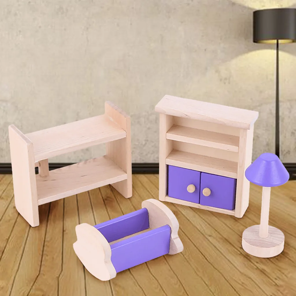 Мини мебель игровой домик игрушки развивающие Diy небольшой ролевые деревянная