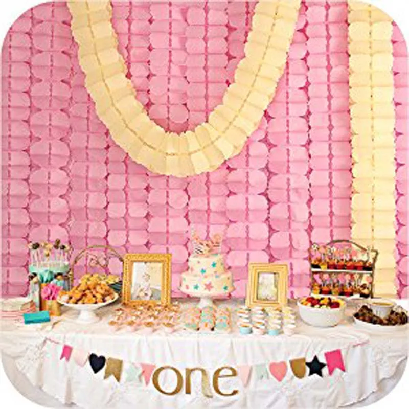 Бумажная Цветочная Гирлянда для свадьбы первый день рождения вечерние