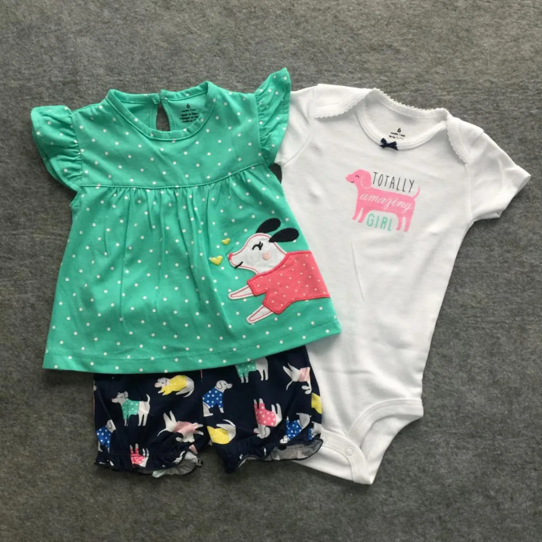 2018 для новорожденных комплекты одежды девочки детская одежда летний комплект