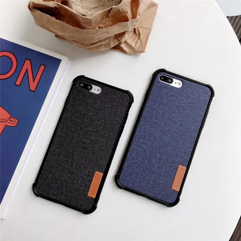 Heavy Duty Cloth Texture Case Coque For iPhone 7 Luxury Soft Silicone Phone Cases XS Max XR 8 Plus 6 6s 5s Fabric Cover |