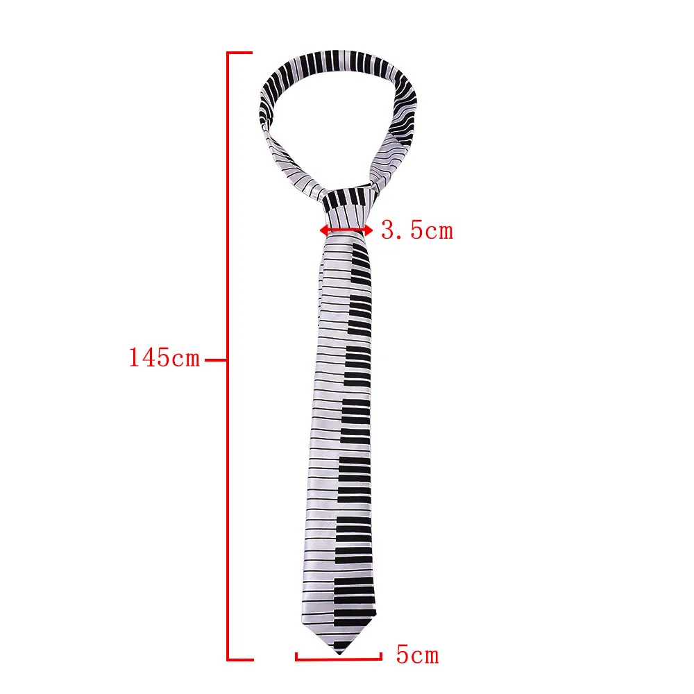 

2019 New Black & White Piano Keyboard Necktie Tie Classic Slim Music Skinny Tie Personalized Gifts Fashion Apparel Accessories