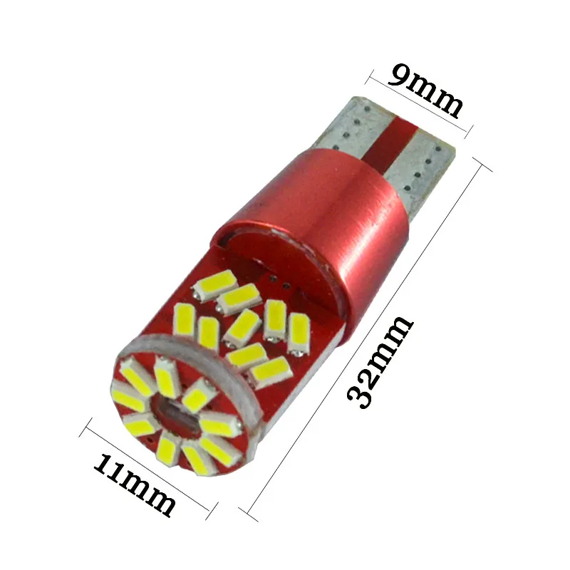 100 шт. T10 Canbus 27 smd 3014 led 0.18A 194 168 W5W безотказное освещение салона автомобиля фонарь